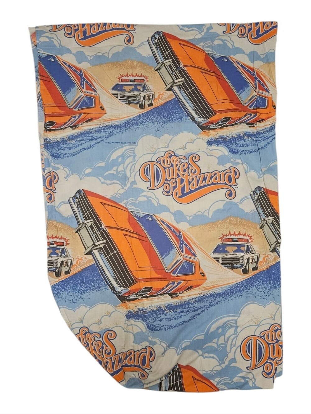 Vintage 1982 The Dukes Of Hazzard Fitted Twin Bed Sheet General Lee